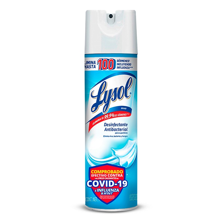 Desinfecta con Lysol aerosol desinfectante
