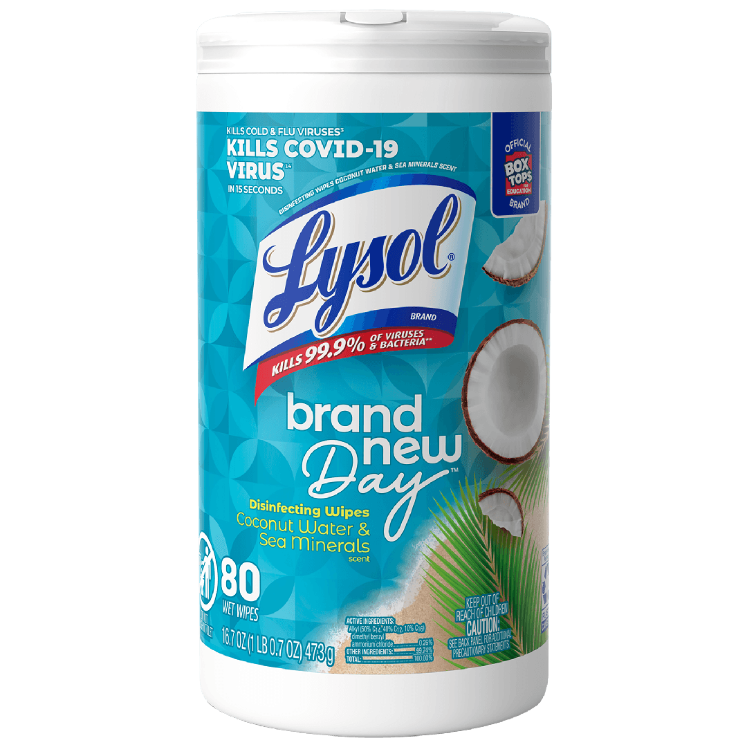 Lysol® Toallitas Desinfectantes para Superficies aroma Coconut Water & Sea Minerals