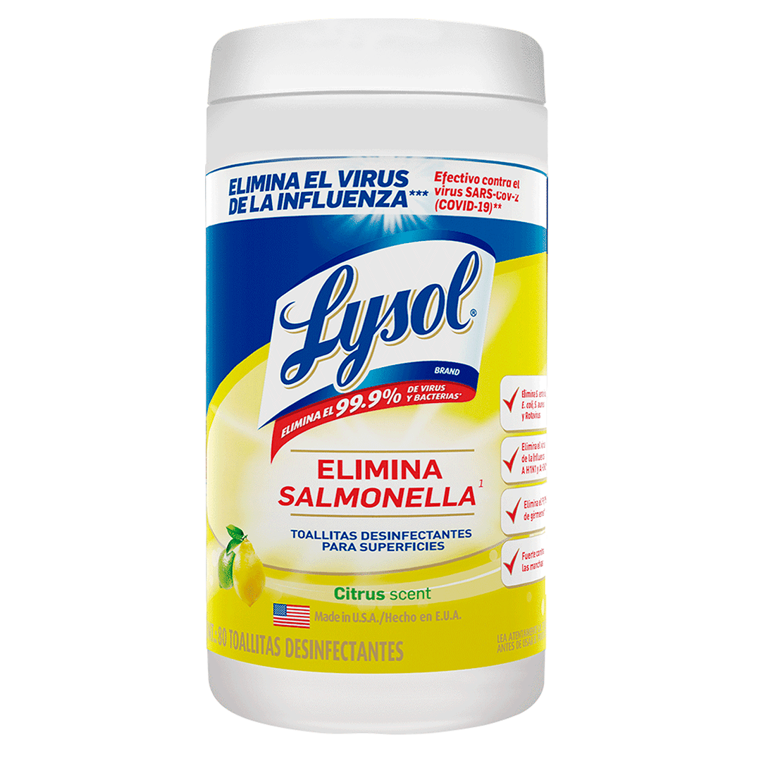 Toallitas Desinfectantes para Superficies Lysol® aroma Cítrico