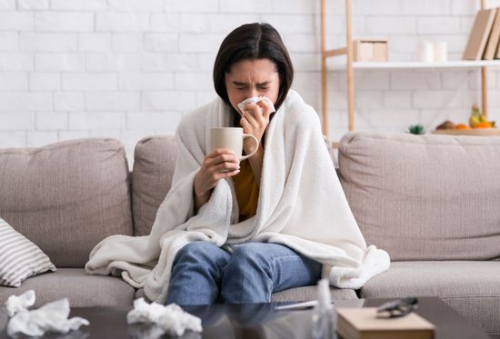 Mujer contagiada de gripe
